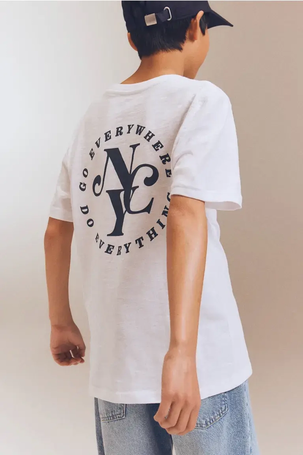 H&M Футболка с принтом и надписью, белый