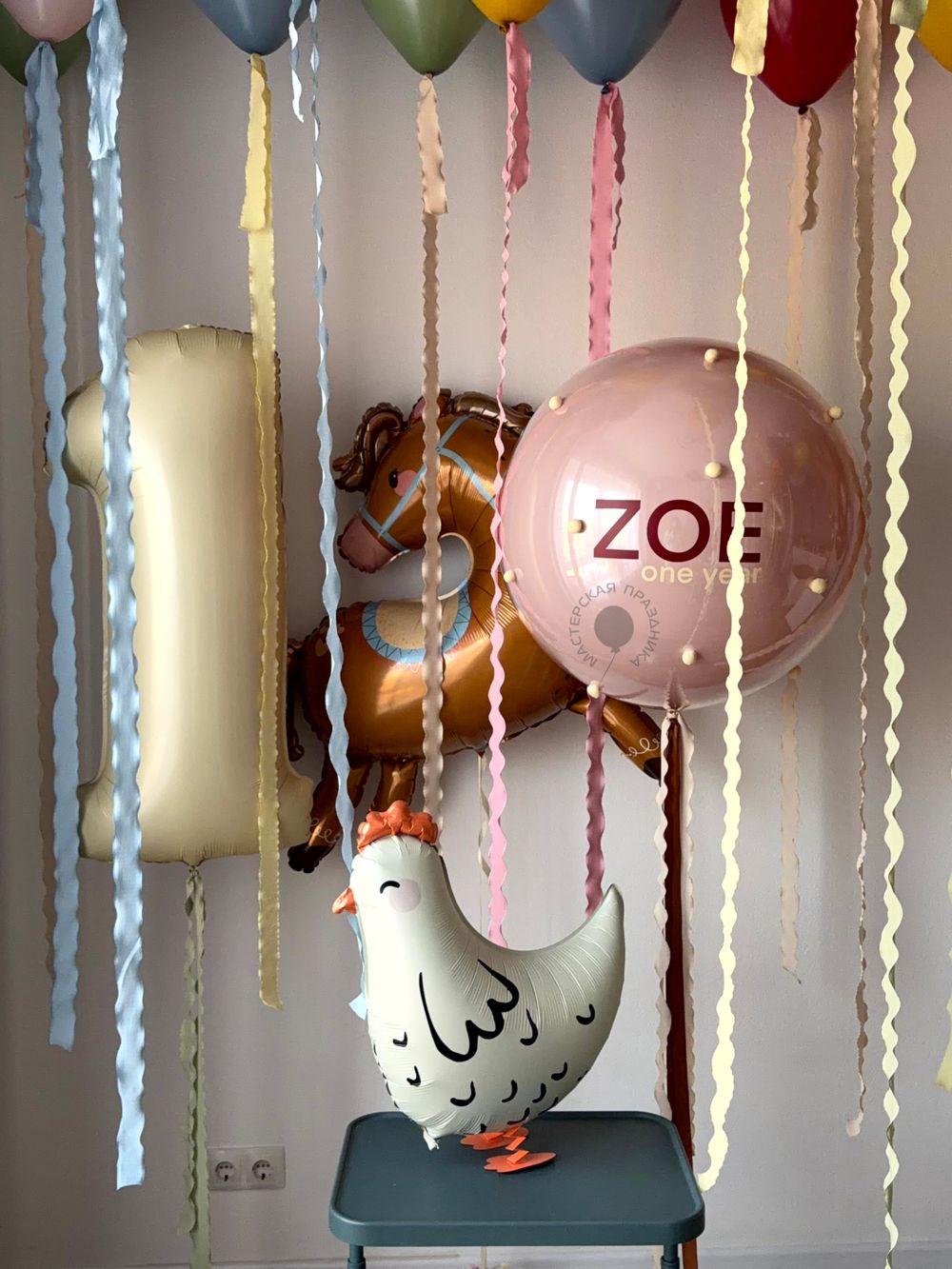 Воздушные шары на годик для девочки №9055  Изображение4