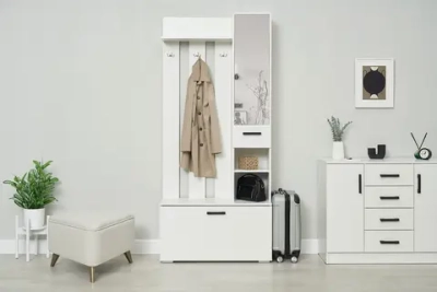 Прихожая с зеркалом Ника белая