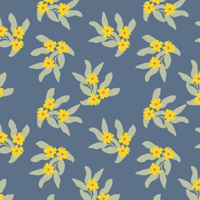Весенние цветы, желтые на синем