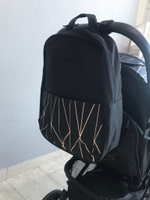 Коляска прогулочная Babalo 2024 Золотая полоска текстиль на черной раме