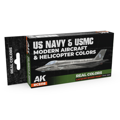 Набор красок AK Interactive Real Colors - US Navy & USMC Modern Aircraft & Helicopter Colors