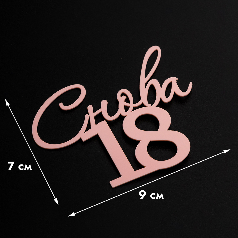Топпер "Снова 18" 9*8 см