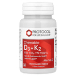 Protocol for Life Balance, жевательные витамины D3 и K2, 90 жевательных таблеток