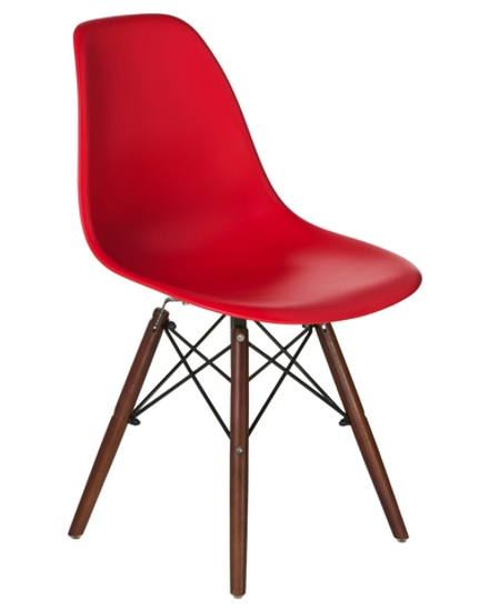 Стул обеденный LMZL-PP623, ножки тёмный бук, цвет сиденья красный