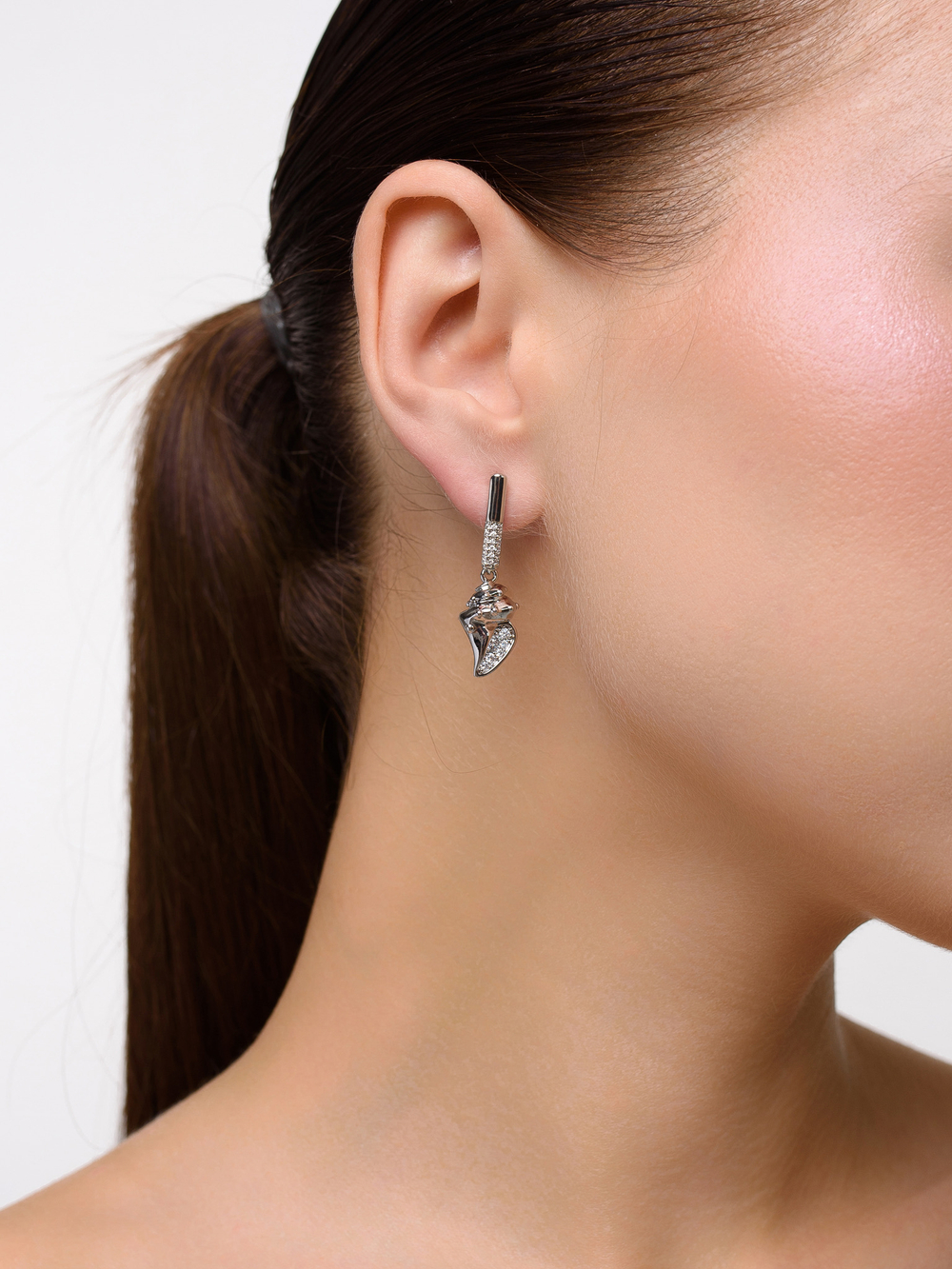 Серьги "Shell stick shine" Silver