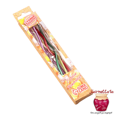 Свечи для торта "Серпантин" 6 шт, коктейльные, разноцветные