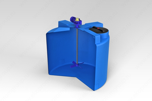 Емкость пищевая ЭкоПром T с лопастной мешалкой 2000 л. вертикальная (150x150x155см;синий) - арт.555686