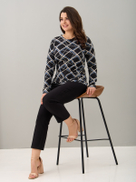 Лонгслив ЛНкл-081/черный-абстракциялинии