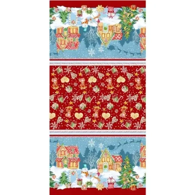 Полотенце кухонное 40*75см «Подарок» красное, рогожка