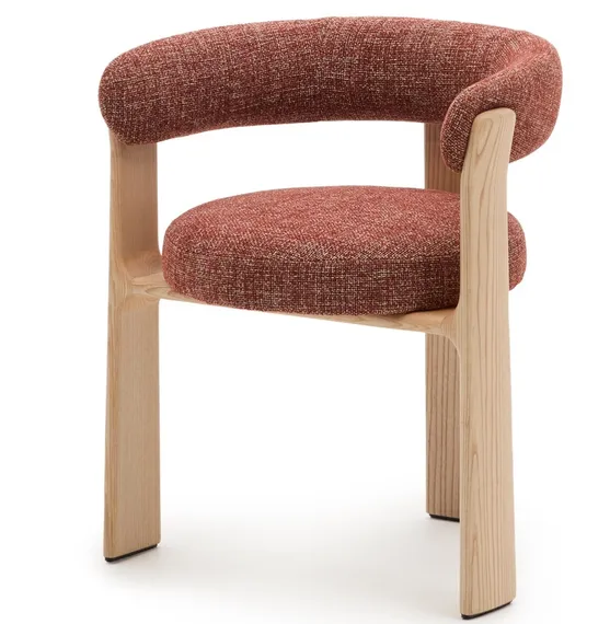 Стул Granite на 3 ножках, терракотовый шенилл, ножки светлый ясень