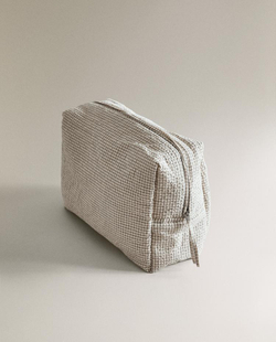 ZARA HOME ДЕТСКИЙ НЕСЕССЕР В КЛЕТКУ, СЕРЫЙ