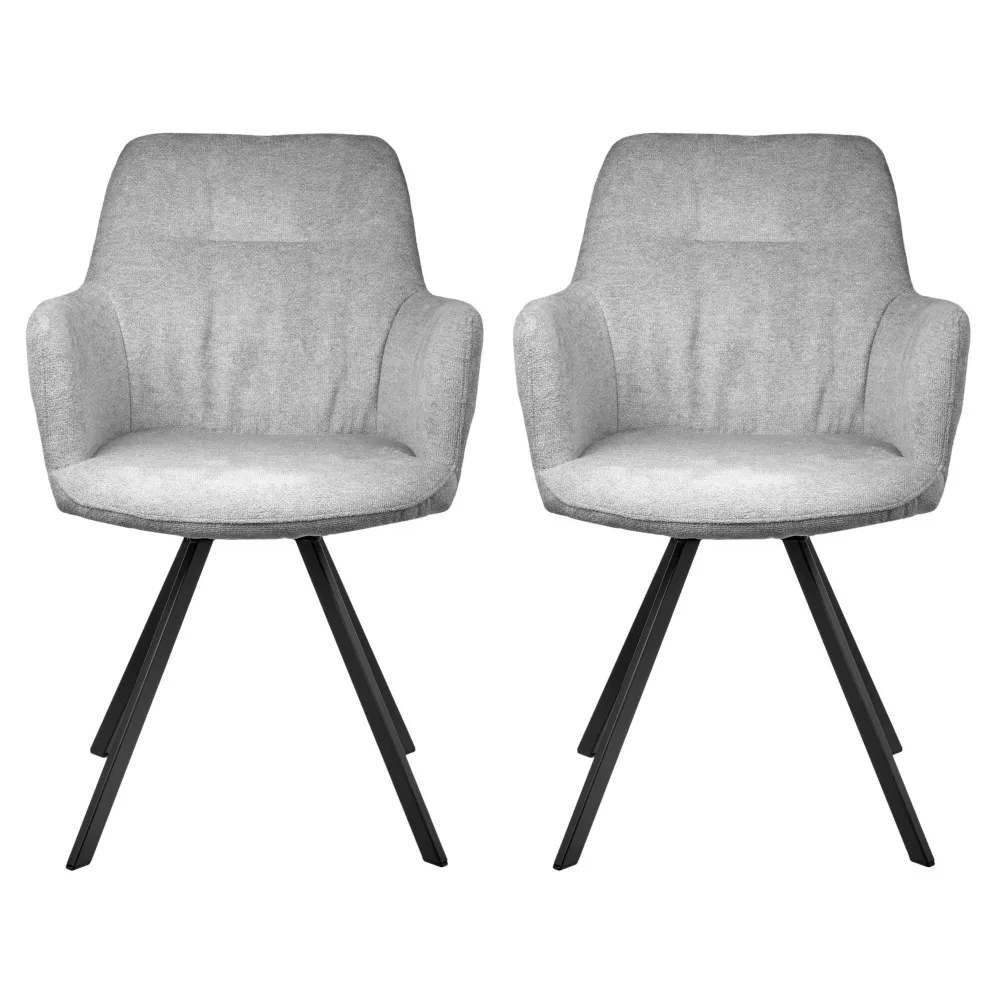 Комплект из 2-х стульев Grant серый шенилл на поворотном механизме