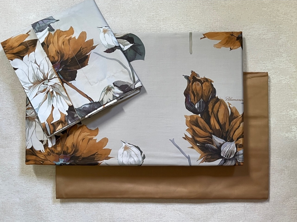 Постельное белье 2 спальное евро макси Blumarine Liuba Ochre желтое