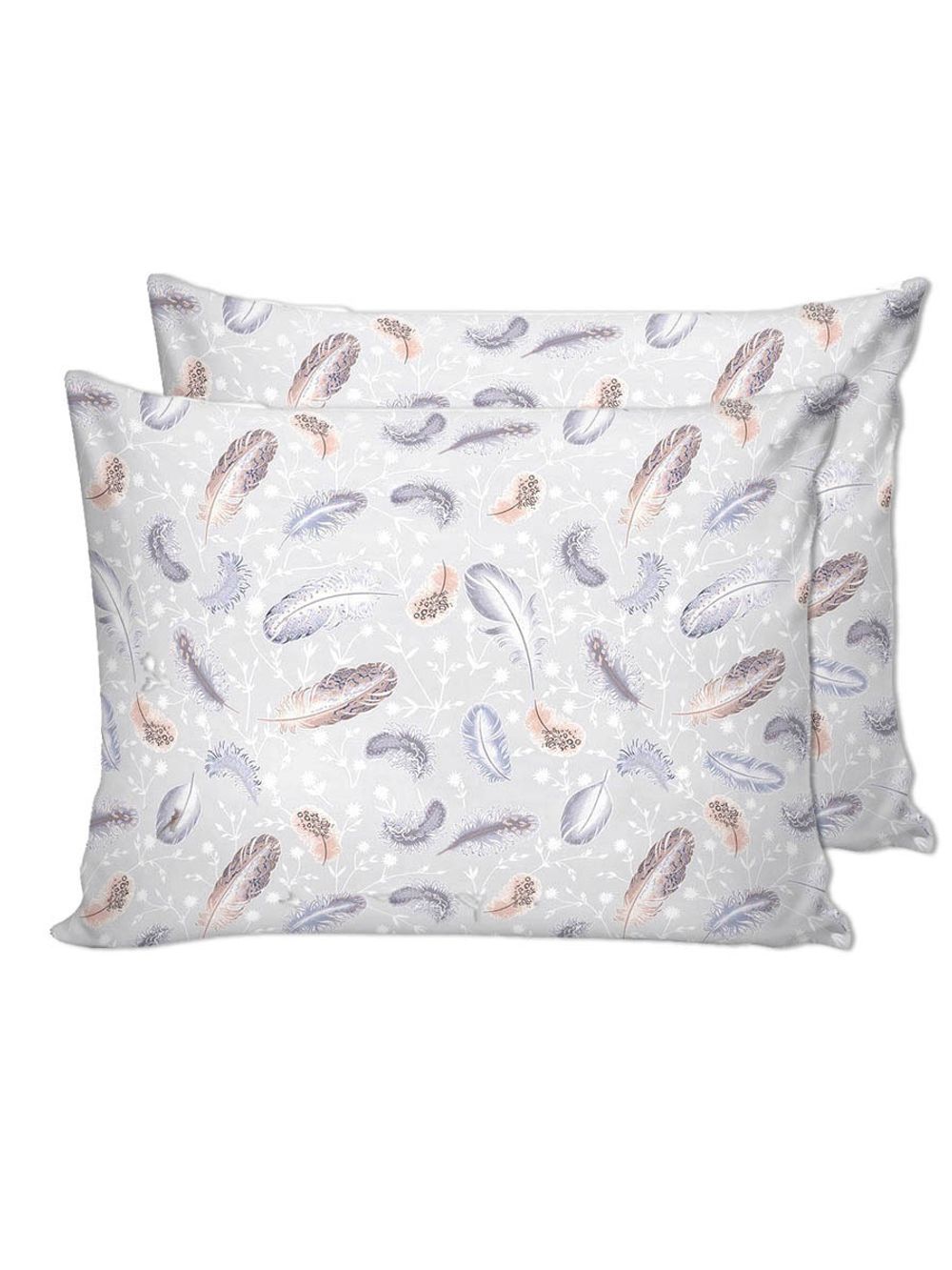 Постельное белье Сказка "Перышко" семейное Наволочка 50х70 см 2 шт Простынь 240х215 см Пододеяльник 145х215 см(2шт) , перкаль