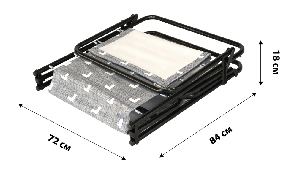 Кровать раскладная Соната жесткая арт.РП-700 (цвет ткани серый рис.тетрис (1 шт. в уп.)