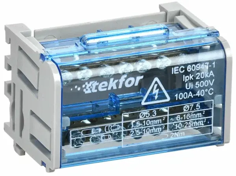 IEK TEKFOR Шины на DIN-рейку (кросс-модуль) ШНК 2х7 L+PEN TF-DN10-2-07-100