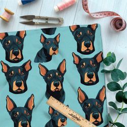 Ткань премиум бифлекс серьезные псы на голубом