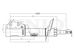 Амортизатор газовый передней подвески левый UNIO SAB-10220