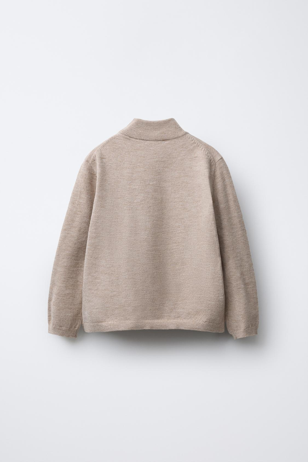 ZARA ТРИКОТАЖНЫЙ ДЖЕМПЕР С ВОРОТНИКОМ-СТОЙКОЙ, ПЕСОЧНЫЙ