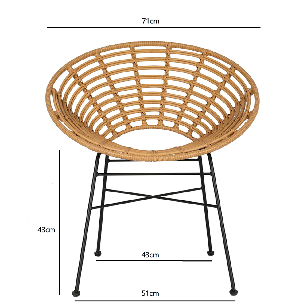 Стул vetle round, ротанг
