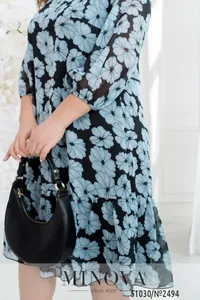 Платье 2494-черный-мята Minova