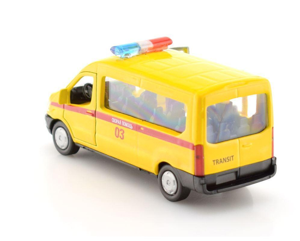 Модель ин. мет. "Ford Transit. Реанимация" 12см, открыв. двери, коробка SB-18-18-A-Y-WB (Технопарк)