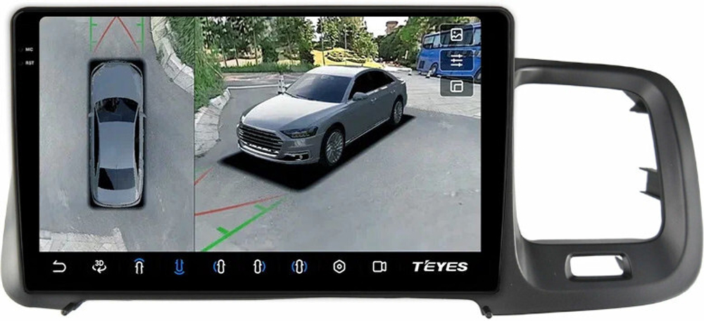 Магнитола для Volvo S60 2 Y20 2010-2018 - Teyes CC3-2K-360 монитор 9.5" 2K QLED на Android 10, 6Гб+128Гб, CarPlay, 4G SIM-слот, 4 камеры в комплекте