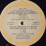 Бах - Концерт для двух скрипок с оркестром, Вивальди - Концерт для трех скрипок, соч. 1, Моцарт - Концертная симфония для скрипки, альта и оркестра, соч. 364 (Япония 1981г.)