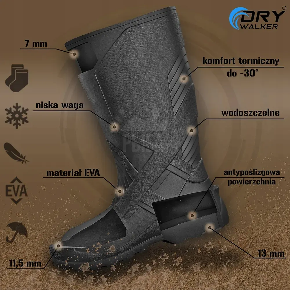 Сапоги рыбацкие резиновые (EVA) Dry Walker X-Track Short до -30° низкие