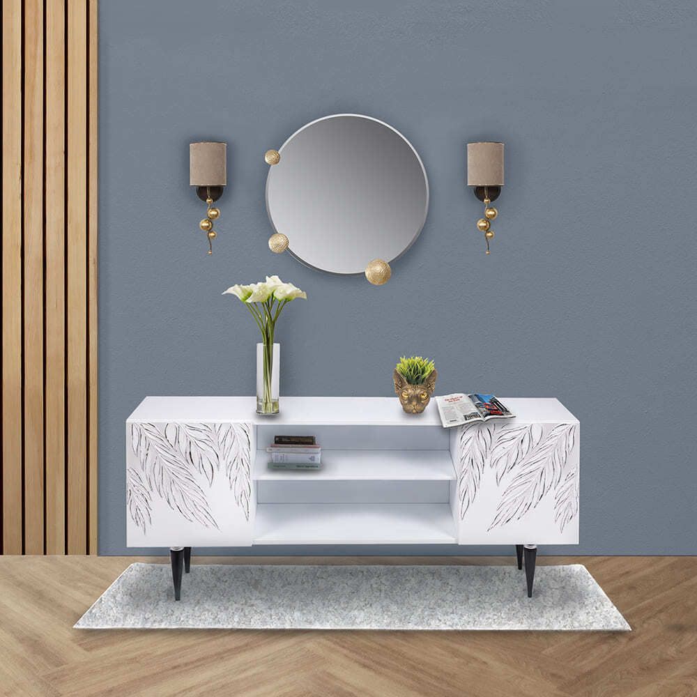 Тумба под ТВ Тропик 155см Классик Айс Сильвер Найт