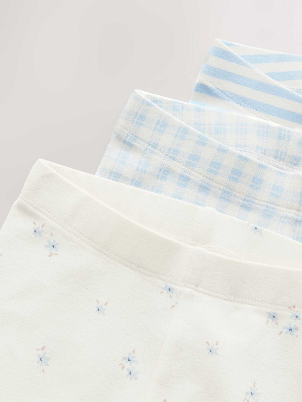 Легинсы для девочки Next AG9-943, 3 шт., Голубой, Кремовый