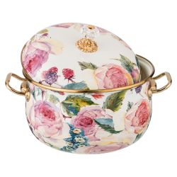 КАСТРЮЛЯ ЭМАЛИРОВАННАЯ AGNESS С КРЫШКОЙ, СЕРИЯ ВИНТАЖ, 4,8Л, ДИАМЕТР=22СМ (КОР=4ШТ.)