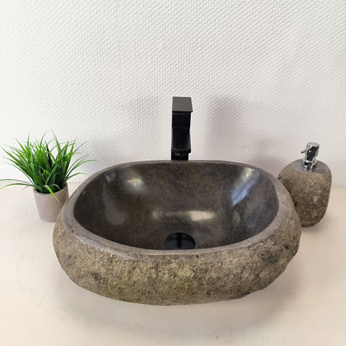 Раковина из речного камня RS-66016 47х34х15 из натурального камня