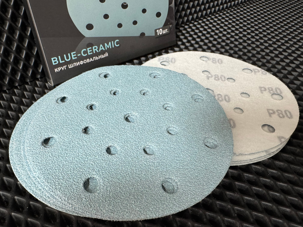 Круг шлифовальный DLT GrandFlex BLUE-CERAMIC, P80, 150мм, 10шт, (на бумаге, керамика и оксид алюминия), арт.3028