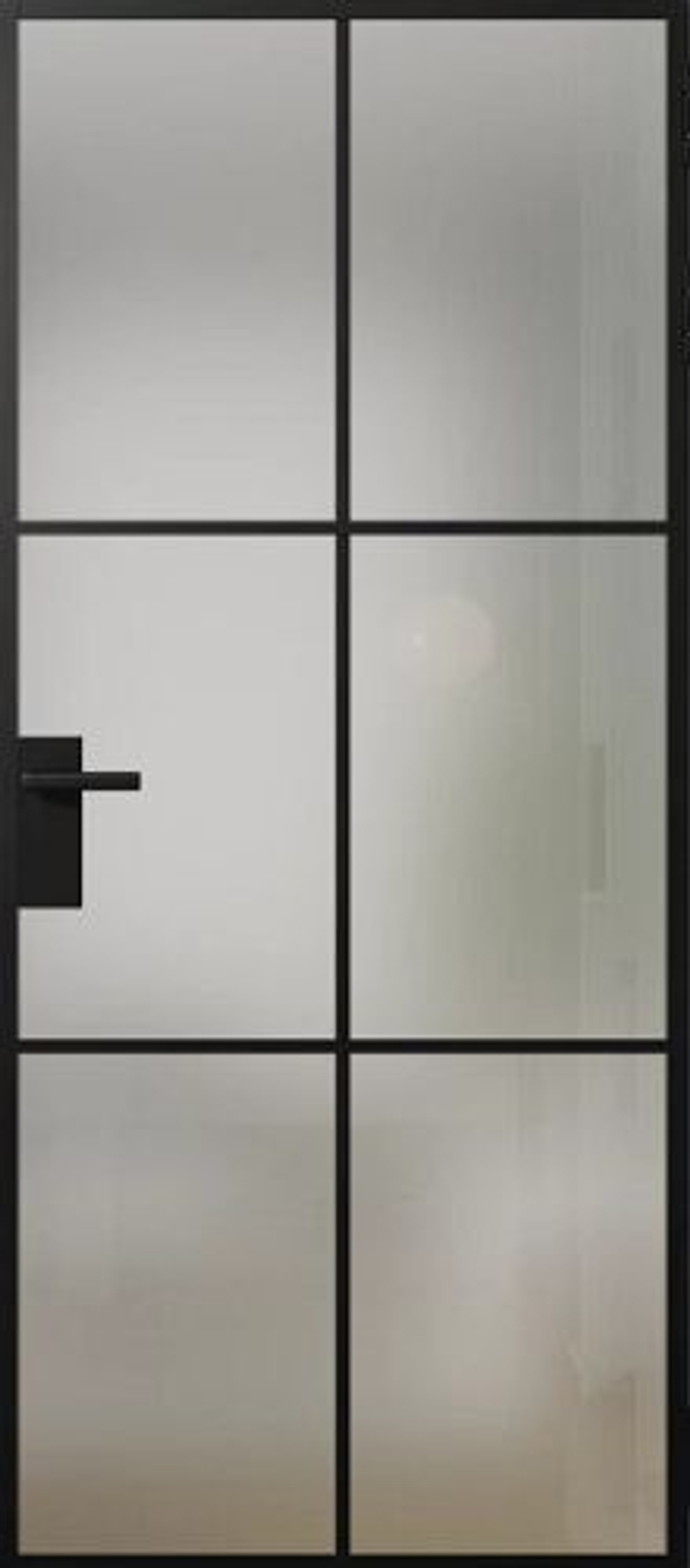 Межкомнатная дверь Фрамир A-Line 6 PO Триплекс оптивайт матовый Черный (алюминиевый профиль)