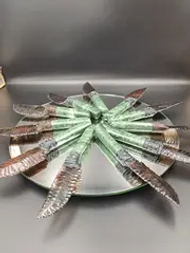 Обсидиановый клинок с рукоятью из змеевика 17 см (под заказ)