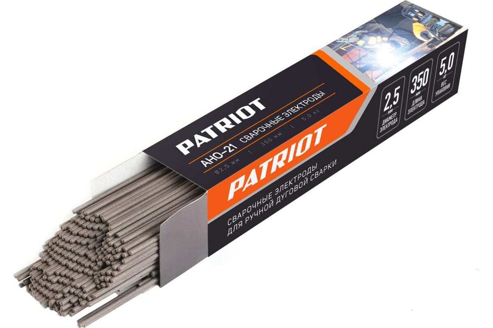 Электроды сварочные Patriot АНО-21, 2,5 мм, 5 кг, 237028