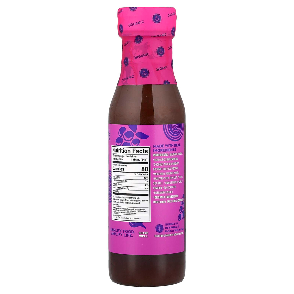 Tessemae's, Органическая заправка и маринад, классический бальзамический, 296 мл (10 жидк. Унций)