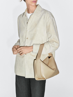 Massimo Dutti Небольшая сумка через плечо из кожи наппа, песочный