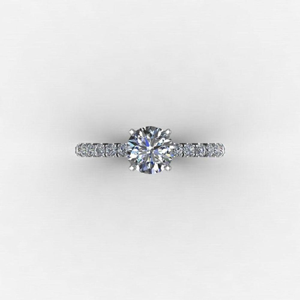 Кольцо Princess fianit round с дорожкой фианитов