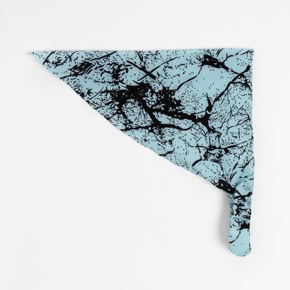 Косынка для девочек "Узор" р-р 50, голубой, 100% 9159468