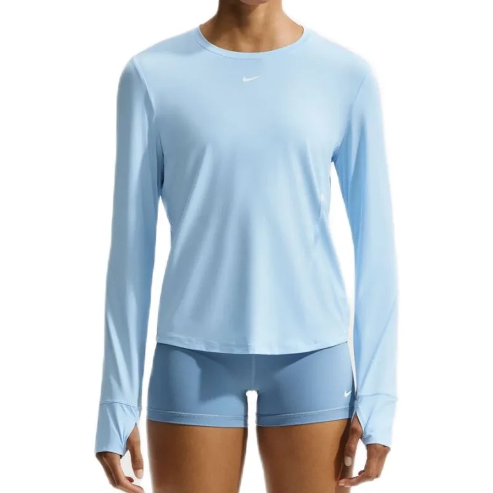 Женская теннисная футболка   Nike One Classic Dri-Fit Long-Sleeve Top - hydrogen blue/white