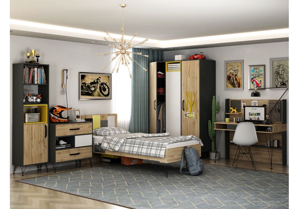 Односпальная кровать Нобира 90х200 дуб ирландский