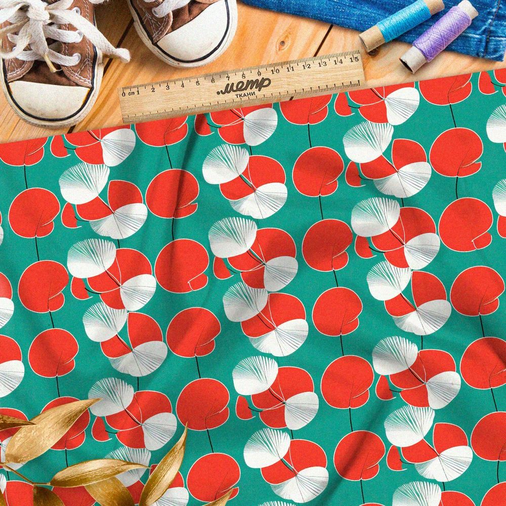 Ткань премиум таффета мелодичные вибрации