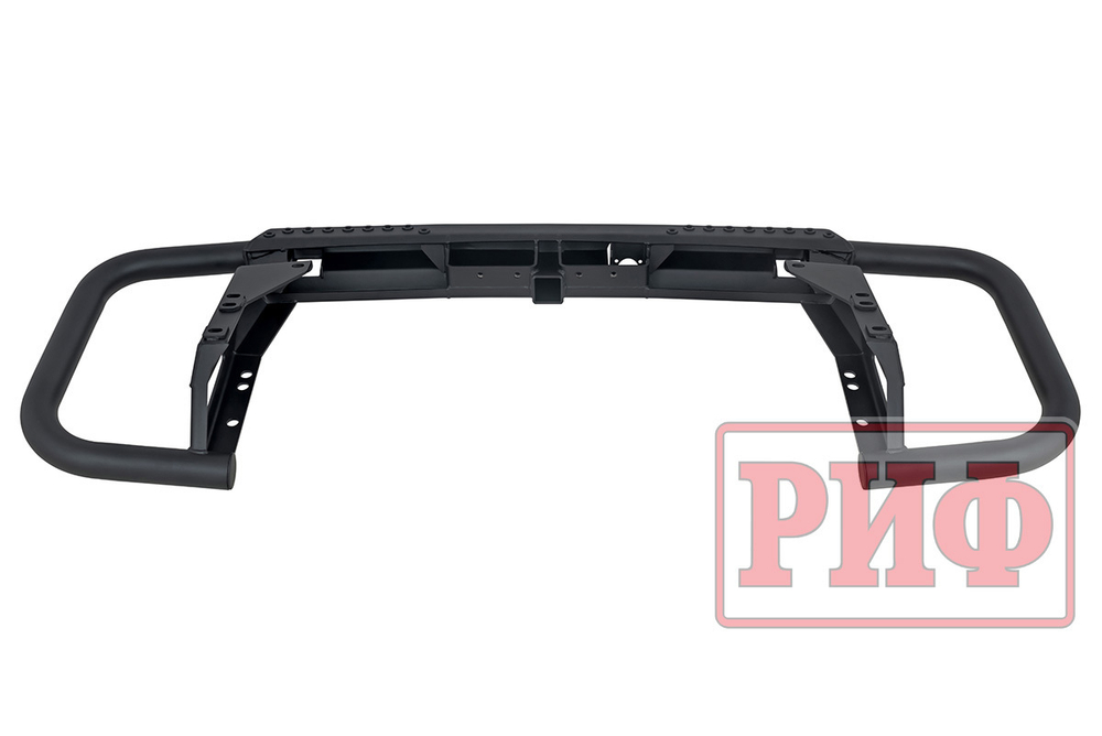 Бампер задний силовой/защита штатного бампера РИФ Toyota Land Cruiser 200 2007-2015 c квадратом под фаркоп, стандарт