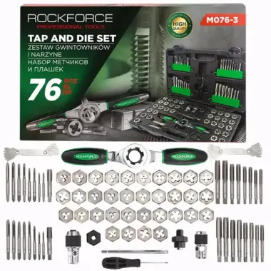 Набор метчиков и плашек 76пр. RockFORCE RF-M076-3