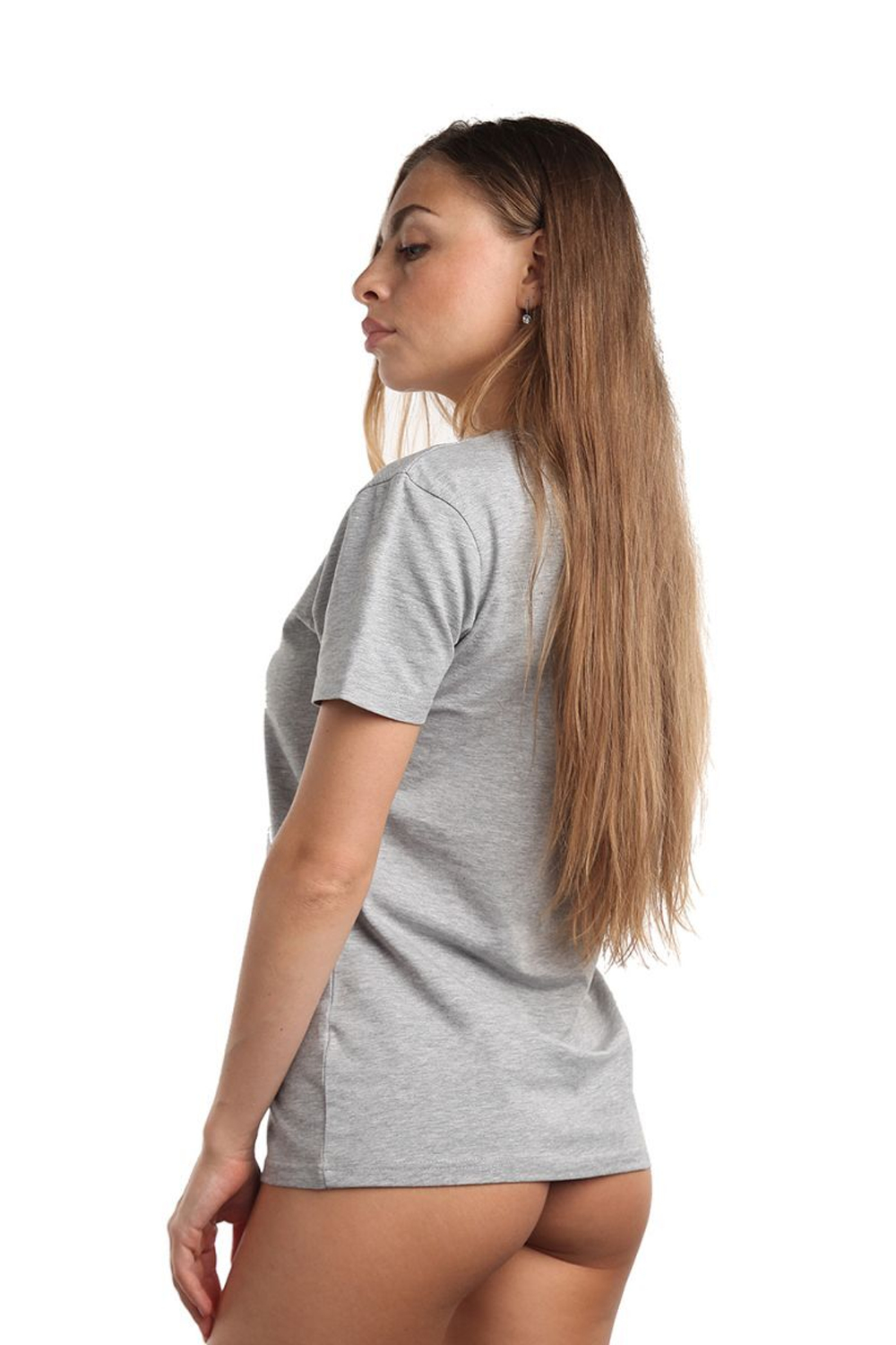 Женская футболка из хлопка (Размер: L) (Цвет: темно-синий)