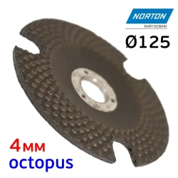 Круг зачистной Norton Octopus (125х4.0мм; Р60) с прорезями по металлу и нержавеющнй стали
