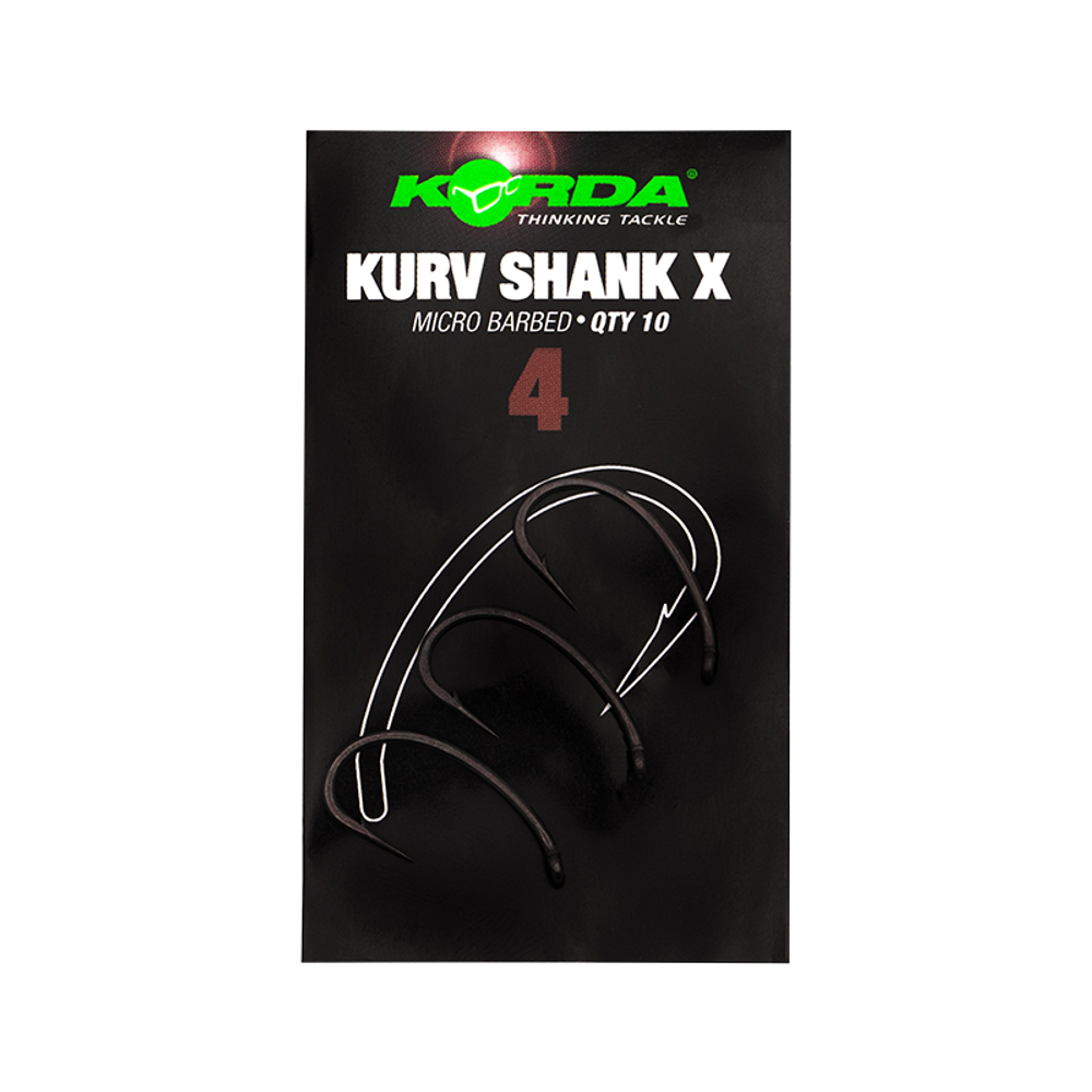 KORDA Крючок Kurv Shank-X №4 с бородкой 10шт